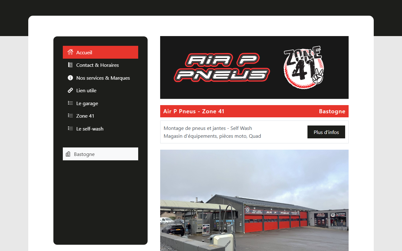 Aperçu du site Air P Pneus