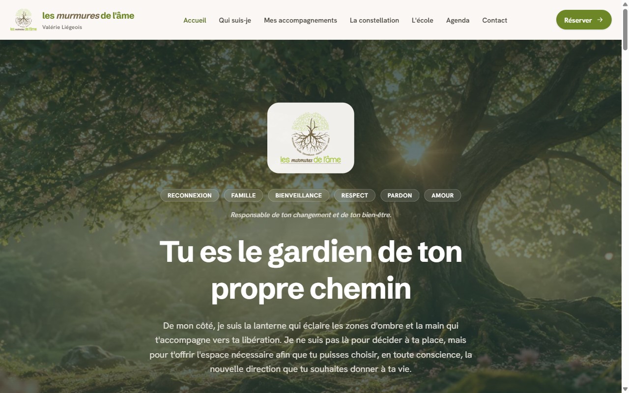 Aperçu du site Les Murmures de l'Âme